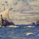 “Viking Ships Before a Rocky Coast,” by Michael Zeno Diemer (1911)